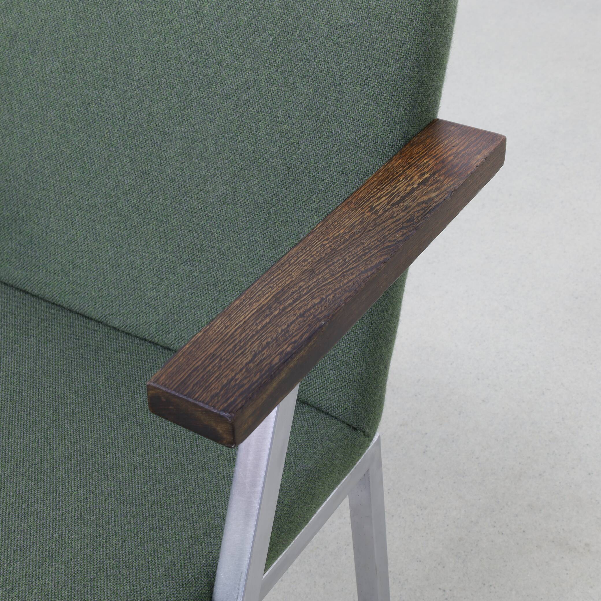 Vintage Armchair in Wool and Chrome by Martin Visser for t' Spectrum, 1960s