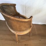 Louis XVI style caned bench