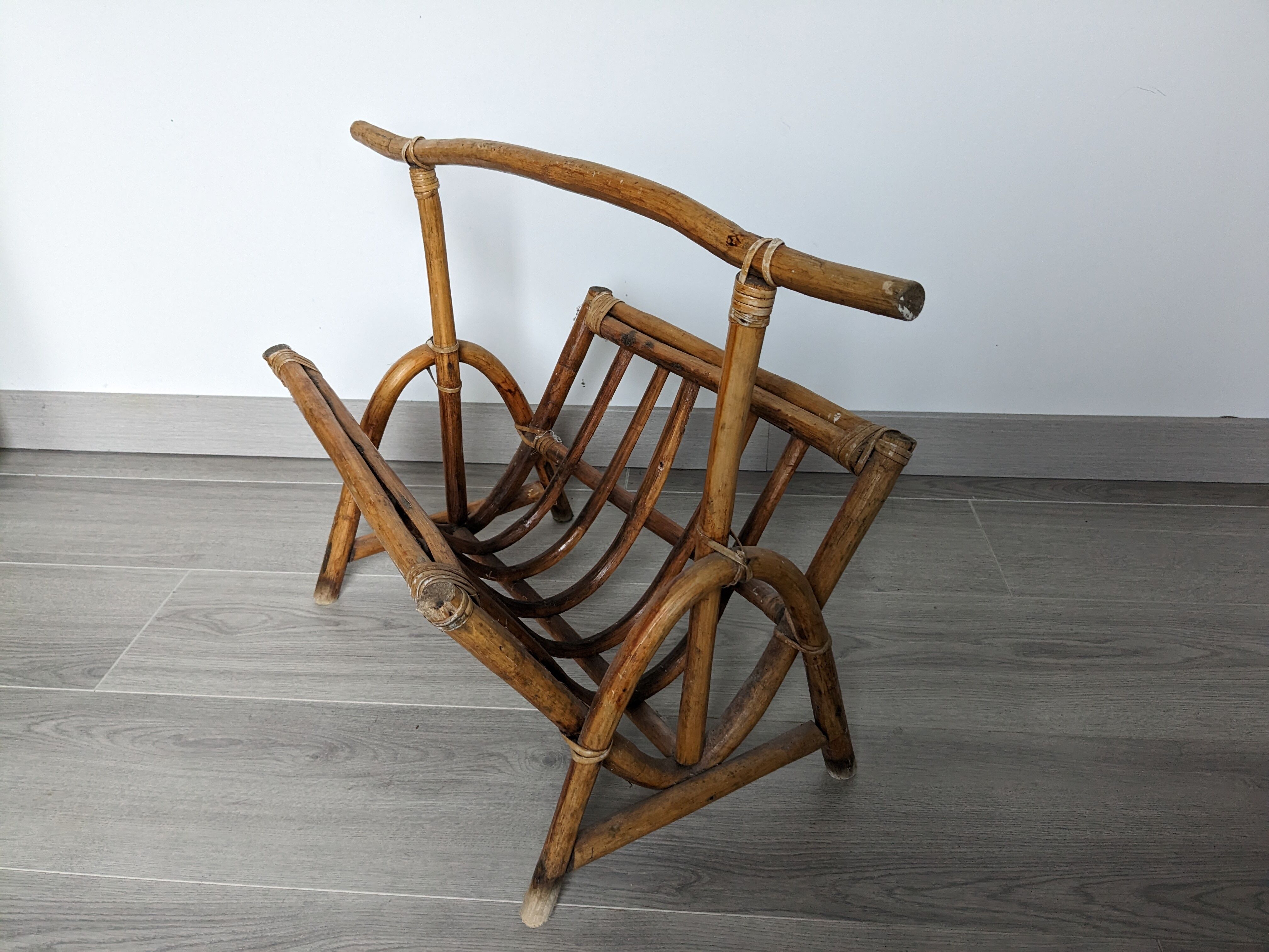 Vintage rattan magazine holders