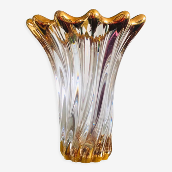 Antique vase in crystal and gilded with fine gold