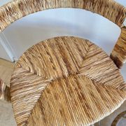 Paire Tabouret haut rotin – création Roger Coster, 1970