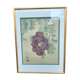 Chinese print purple flower under golden frame