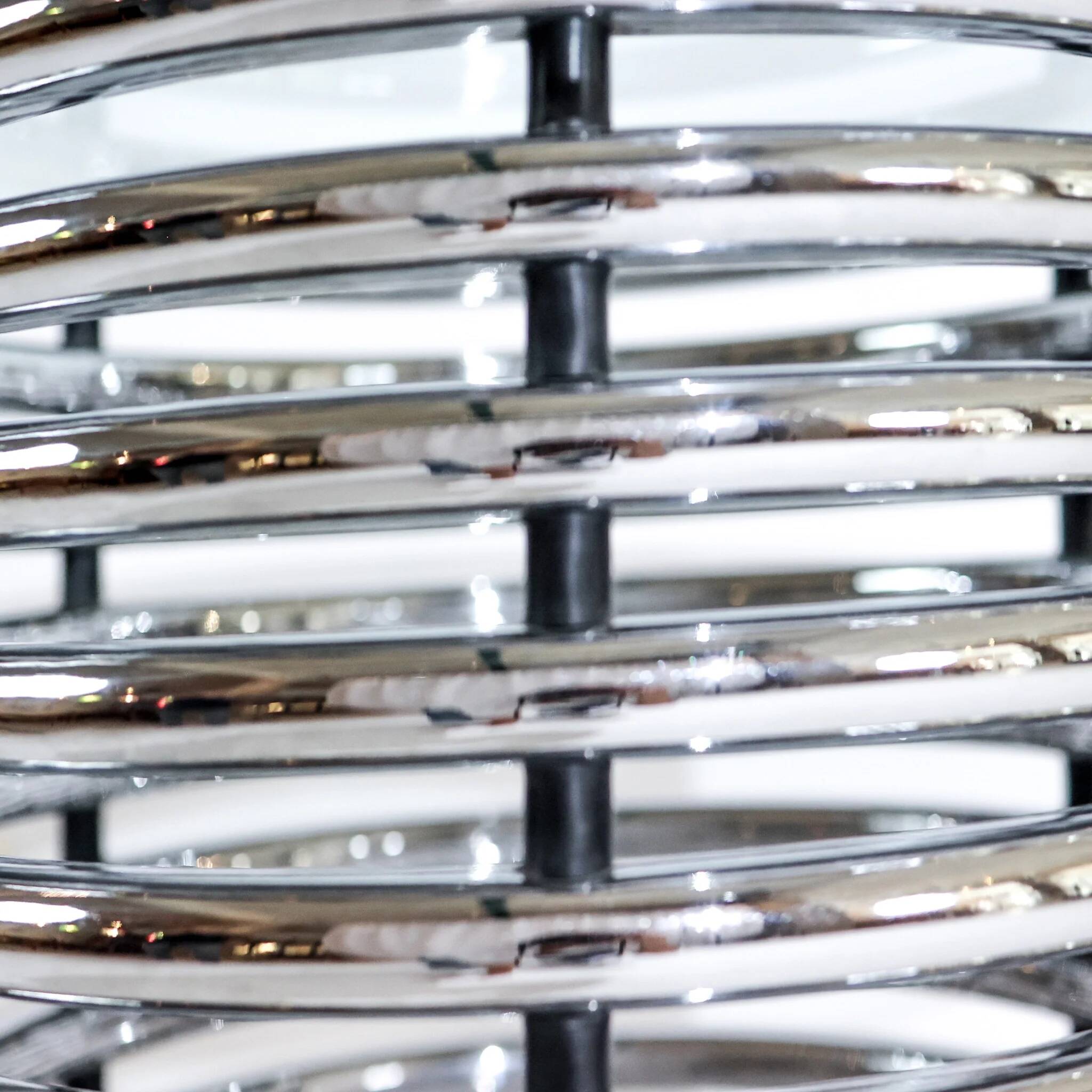 1970s modernist Italian console by Rima with a chrome spiral base.