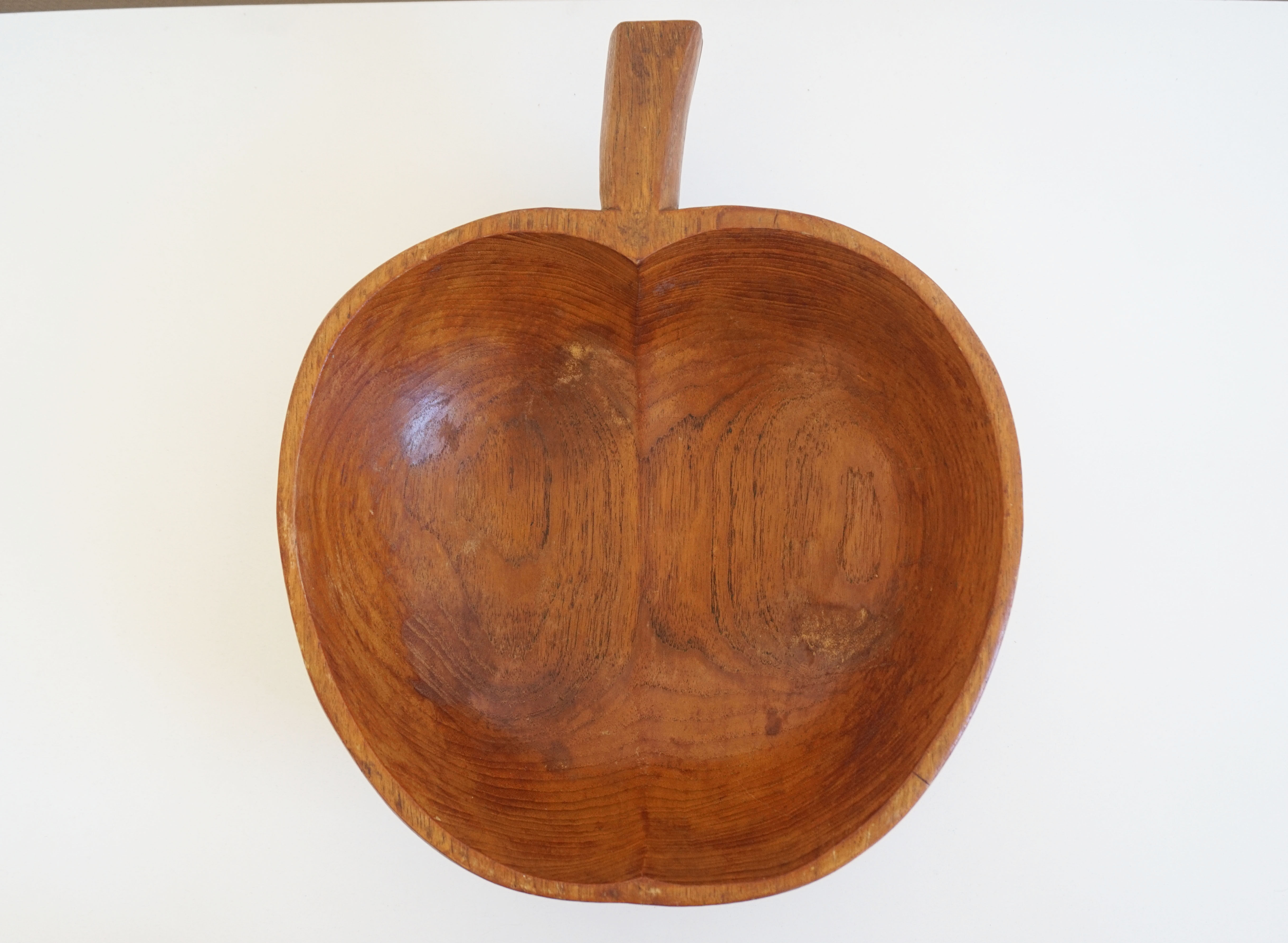 Large flat wooden vintage Apple shaped
