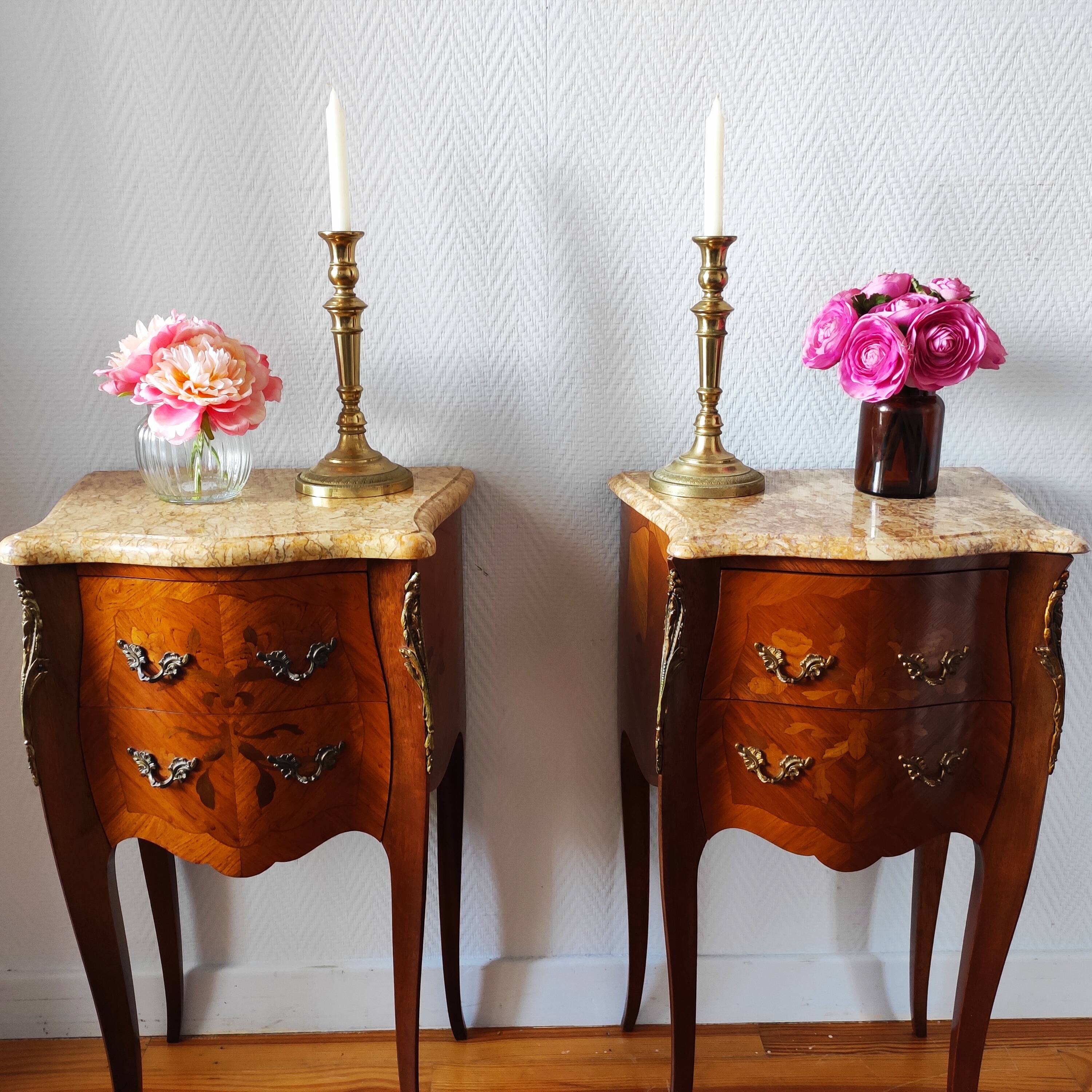 Pair of Louis XV style bedside tables