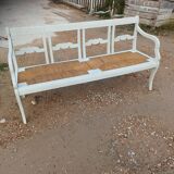 Wooden bench with straw pad