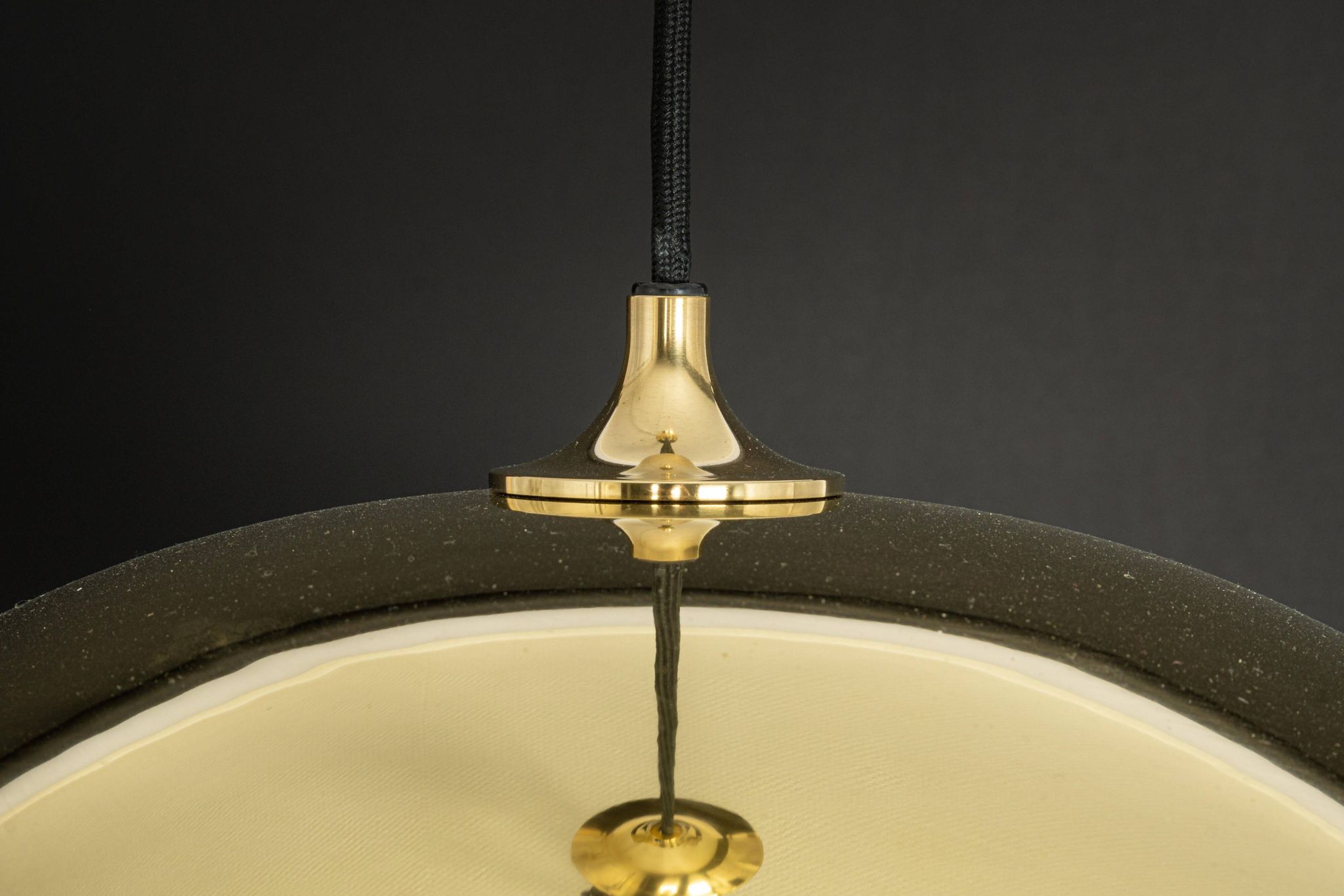 Large suspended brass chandelier by Florian Schulz, Germany.