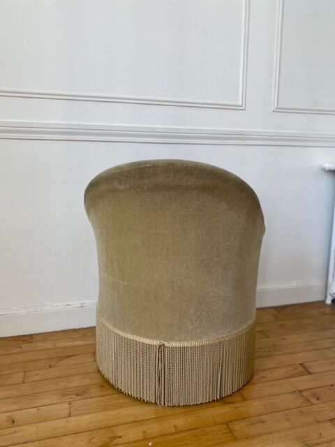 Fauteuil crapaud en velours vert