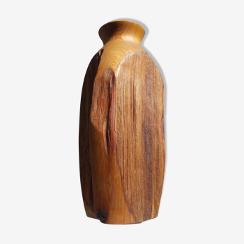 Vase sculpture bois signé George Burt Canada