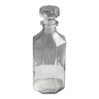 Octagonal glass carafe with stopper, Luminarc France brand