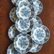 12 English dinner plates Ridgway "Windsor" ("Asiatic Pheasants") blue & white