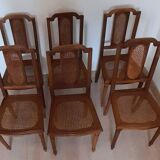 6 Louis 16 fluted pearwood chairs