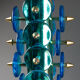 Pair of blue Murano glass lamps, twentieth century