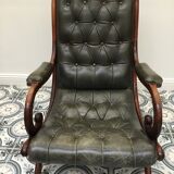 Pair of chesterfield style armchairs