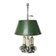 Authentic antique bouillotte lamp in chrome bronze with 3 lights, 1930s.