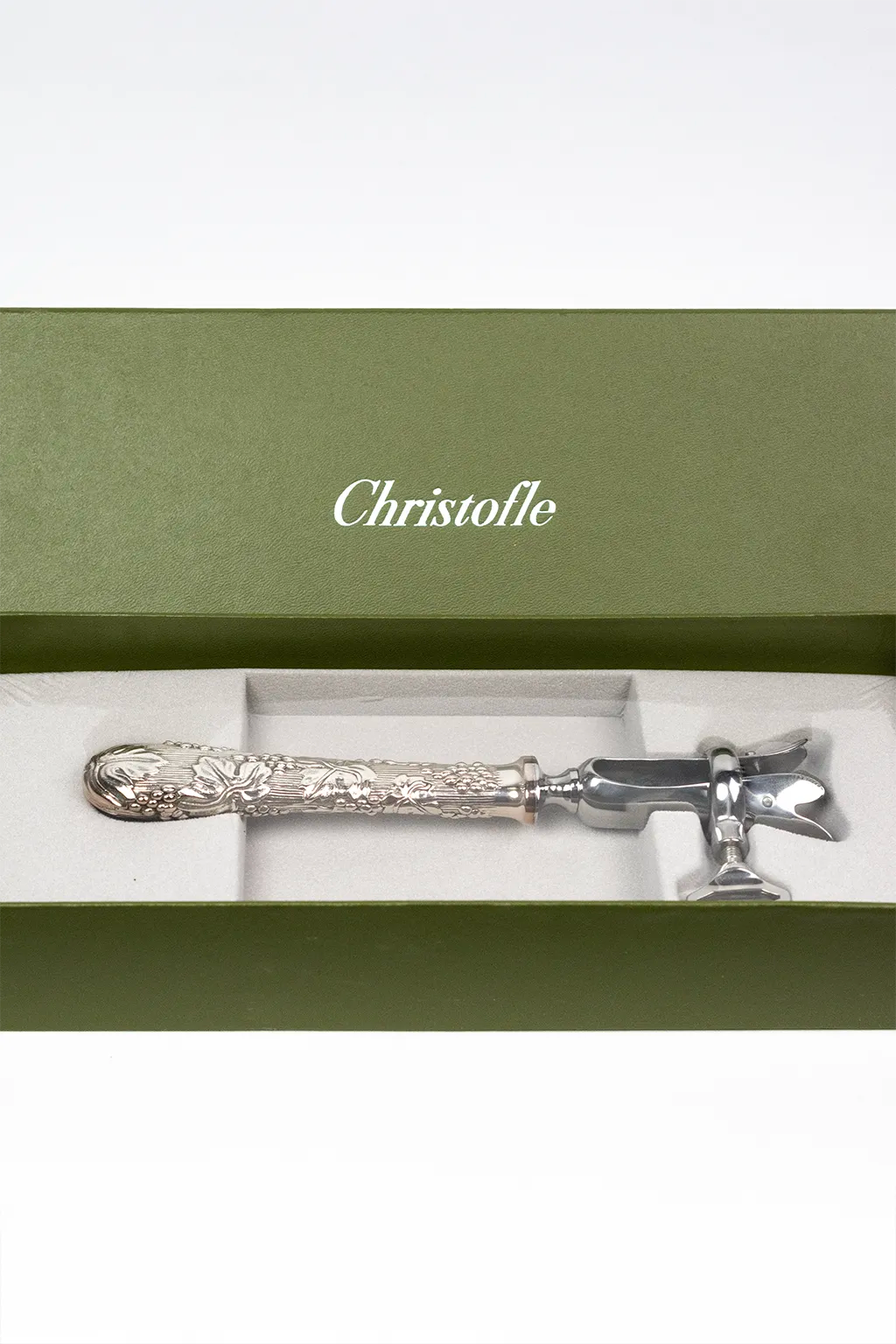 Manche à gigot Christofle métal argenté décor vigne — état neuf