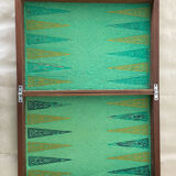 Large case of board games nineteenth era Backgammon + Checkers