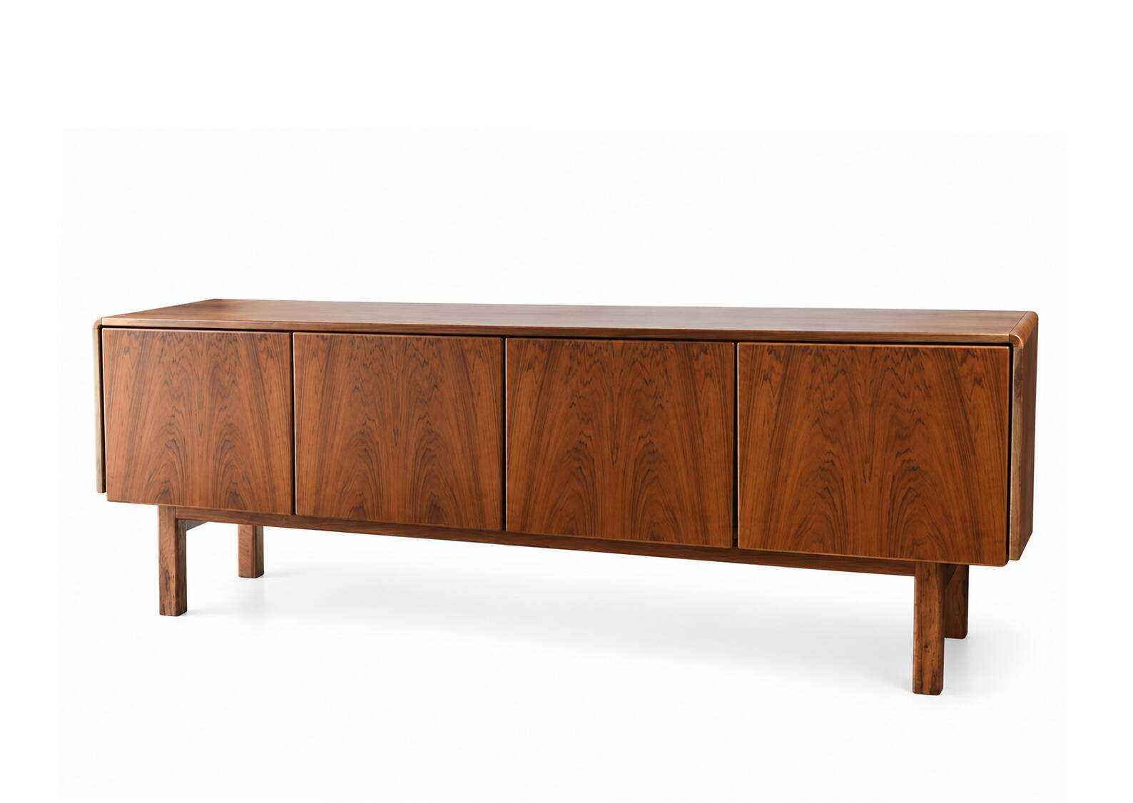 Large walnut sideboard – Restored vintage Scandinavian buffet