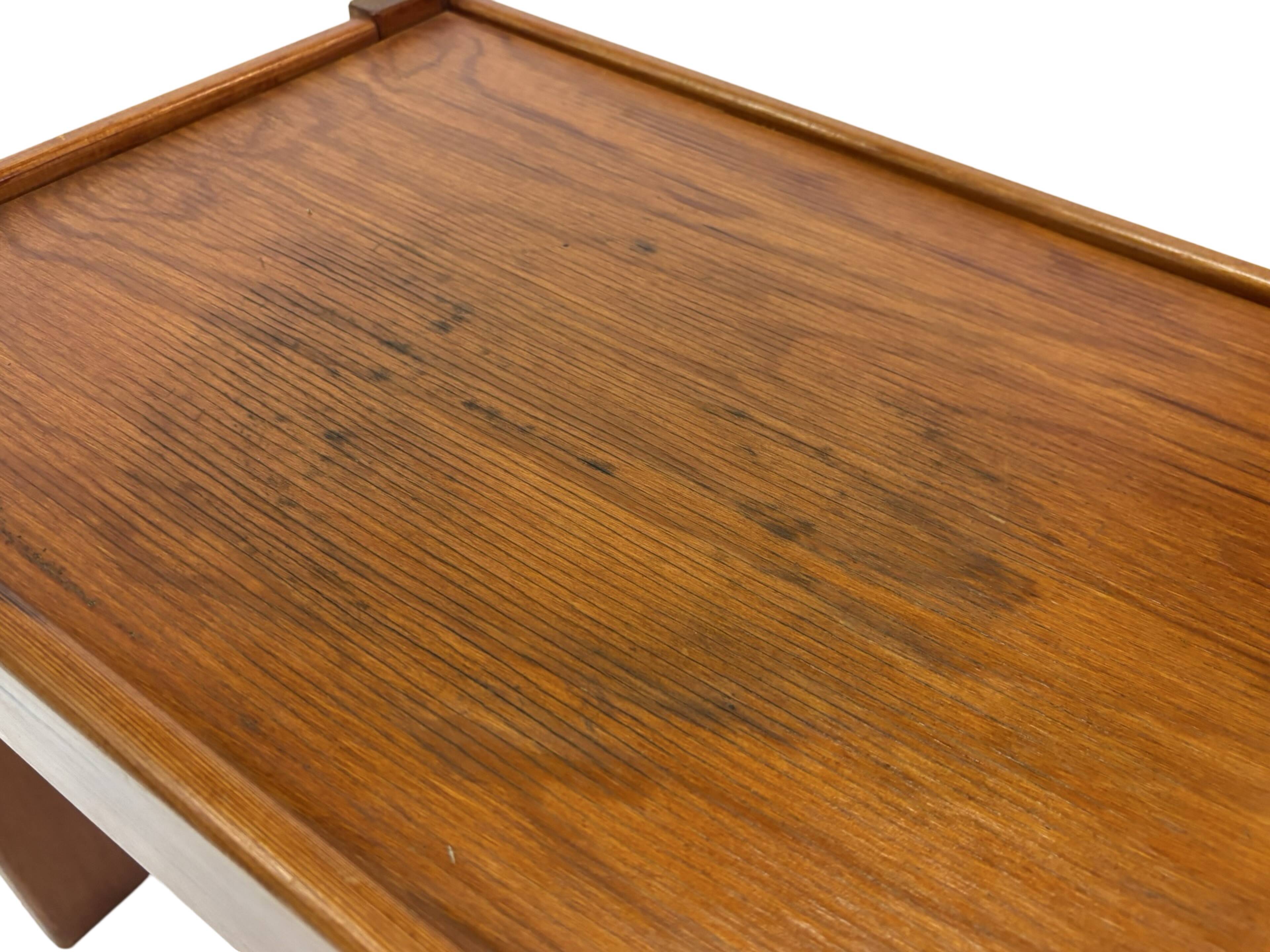 Vintage set of 3 side tables nesting pine wood 60s