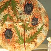 Vallauris Aegitna Saltalamacchia cheese platter made in France / Thistle model / 50s