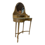 Vintage curved gold console with mirror