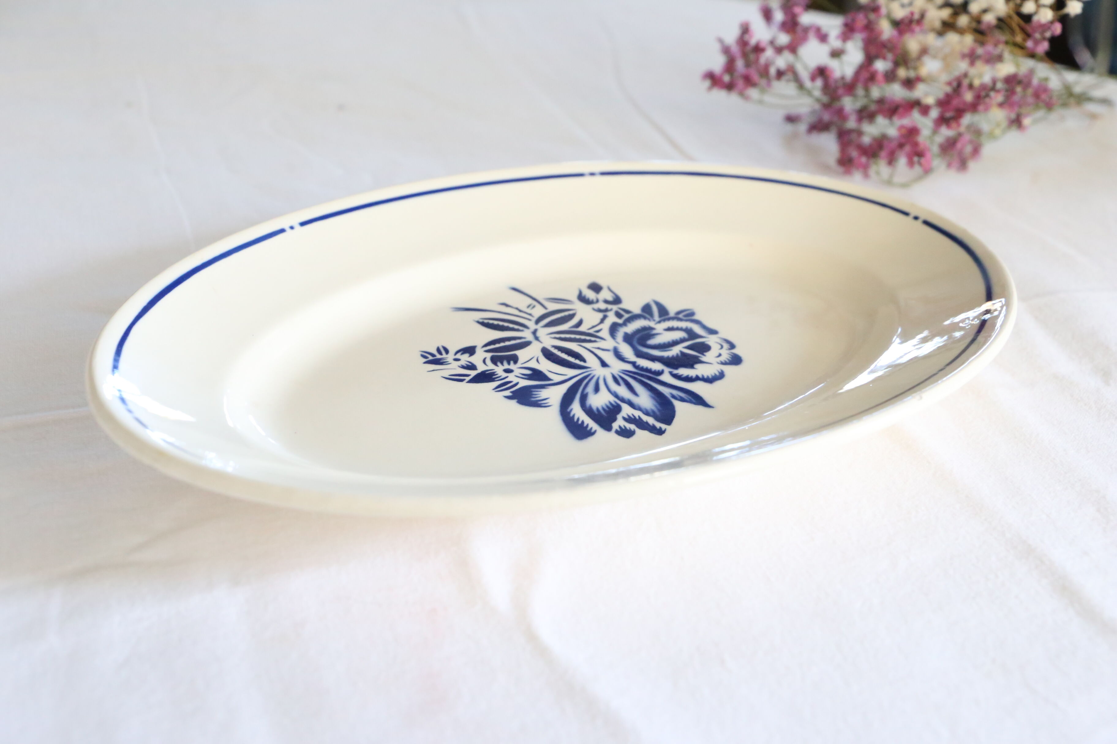 Badonviller 1930 oval dish, French manufacture, rare, authentic, table art