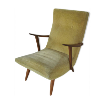 Fauteuil scandinave en bois et teck années 70