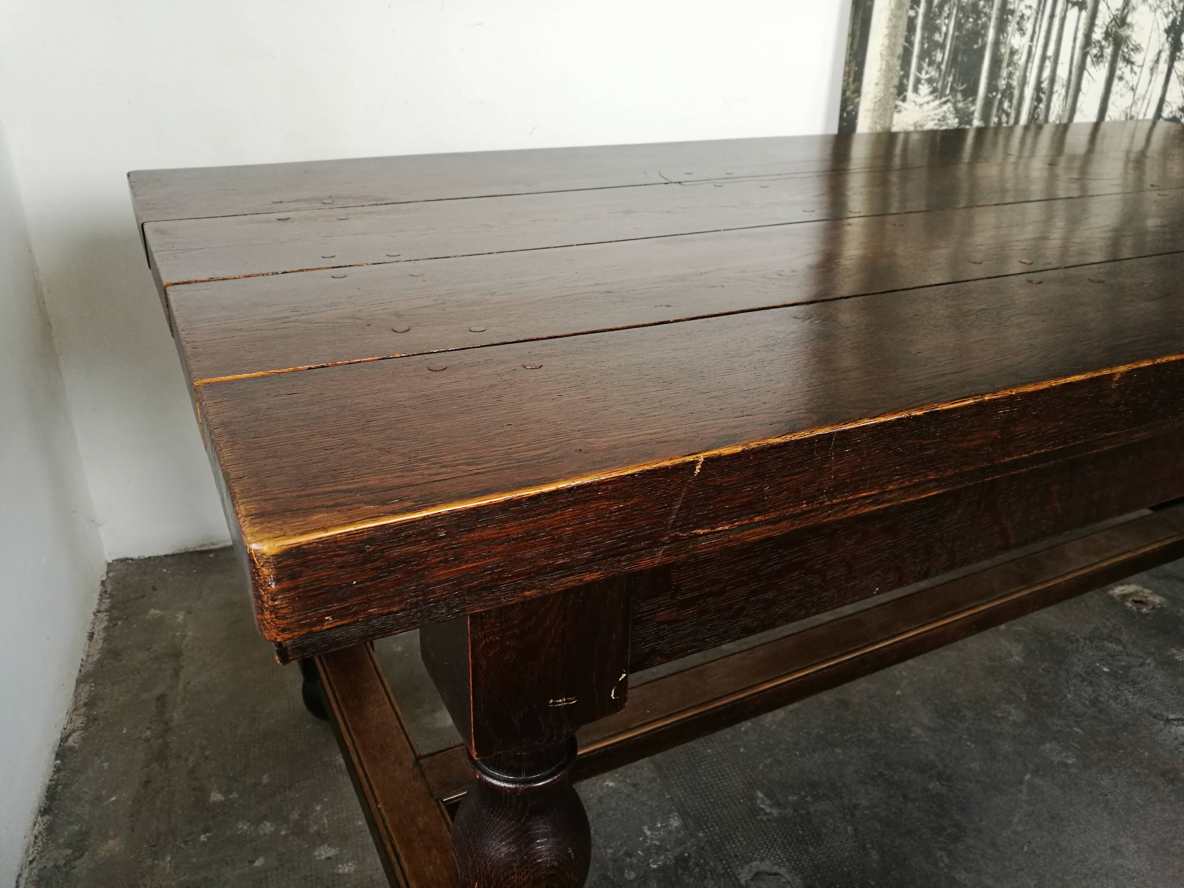 Massive oak farm table