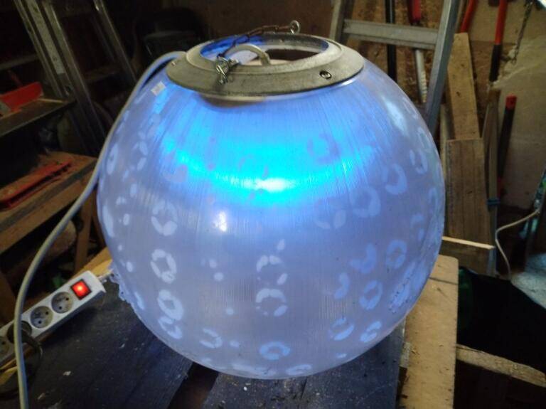 Ball lamp, unique piece created by an artist.