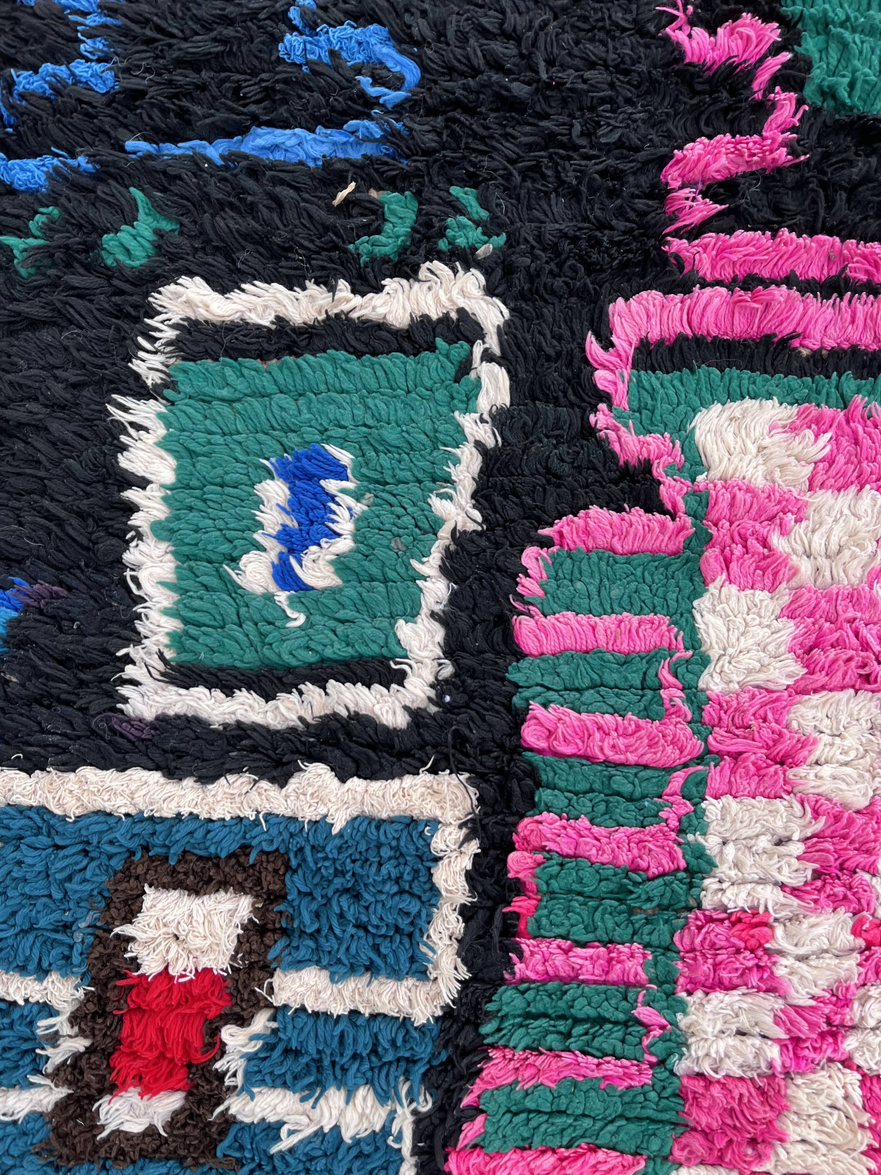 Moroccan carpet Berbere Boucherouite red