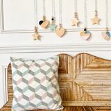 Chest bench in rattan and vintage bamboo