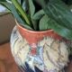 Art Nouveau vase in glazed ceramic, floral decoration, Gouda type, circa