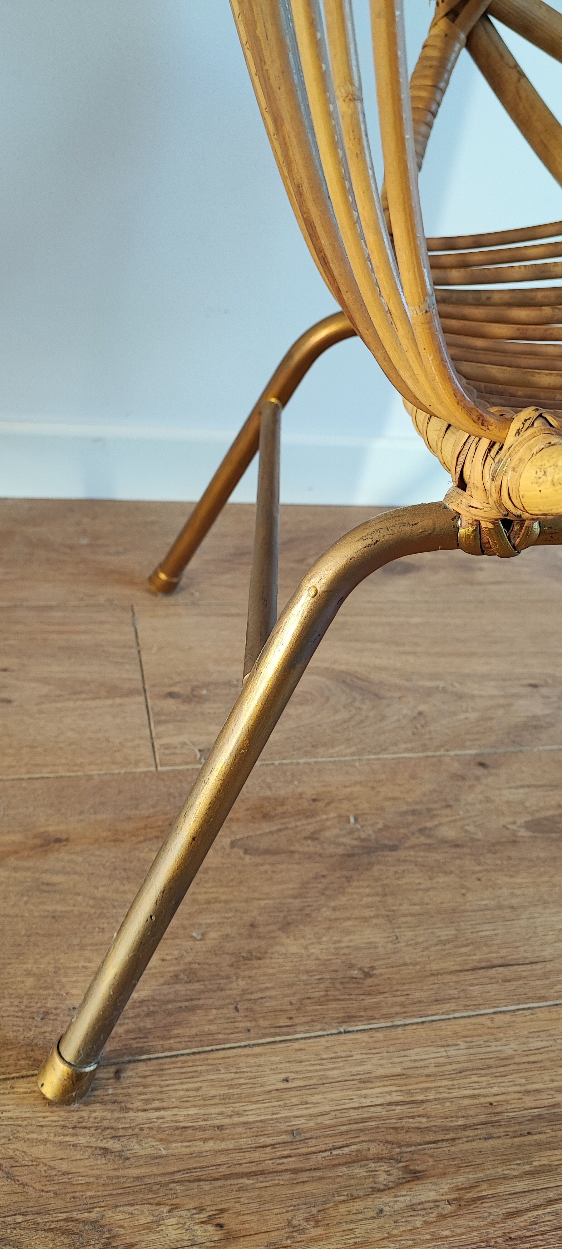 Rattan shell armchair