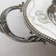 Service silver metal punch bird Phoenix tray handle