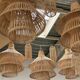 Suspension ou luminaire en rotin en forme de lanterne asiatique