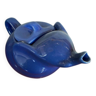 Antique elephant teapot blue ceramic vintage collection