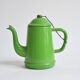 Petite cafetière vintage verte  en tôle émaillée