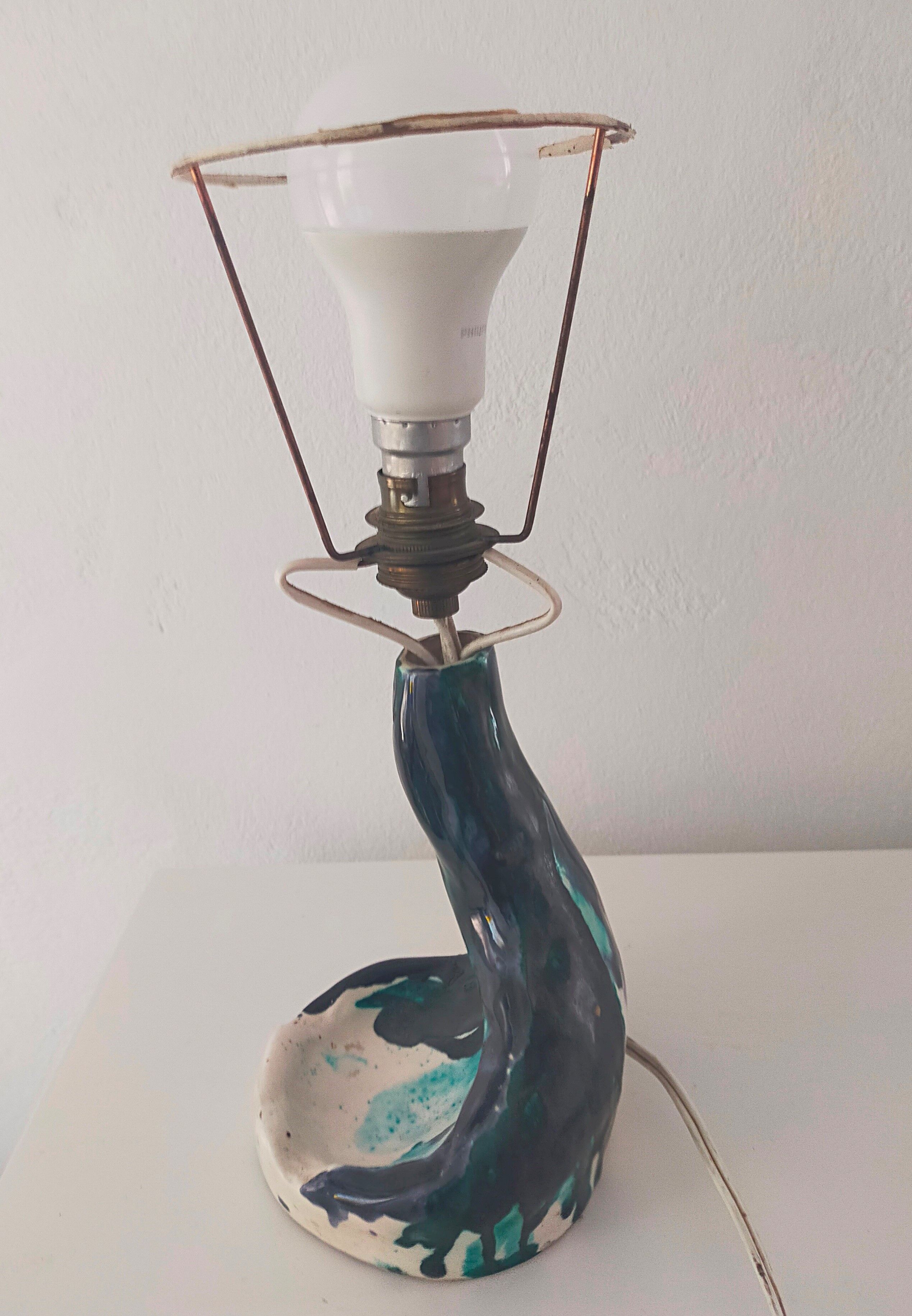 Vintage ceramic lamp foot Vallauris