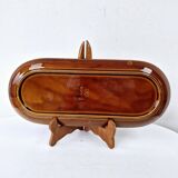 Plat Ovale Ancien Faïence K&G Luneville Décor Quadrillé 37 x 15.5 cm