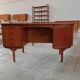 Scandinavian oval desk in teak from the 1960s.