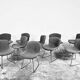 Set of 10 Wire chairs by Harry Bertoia for Knoll