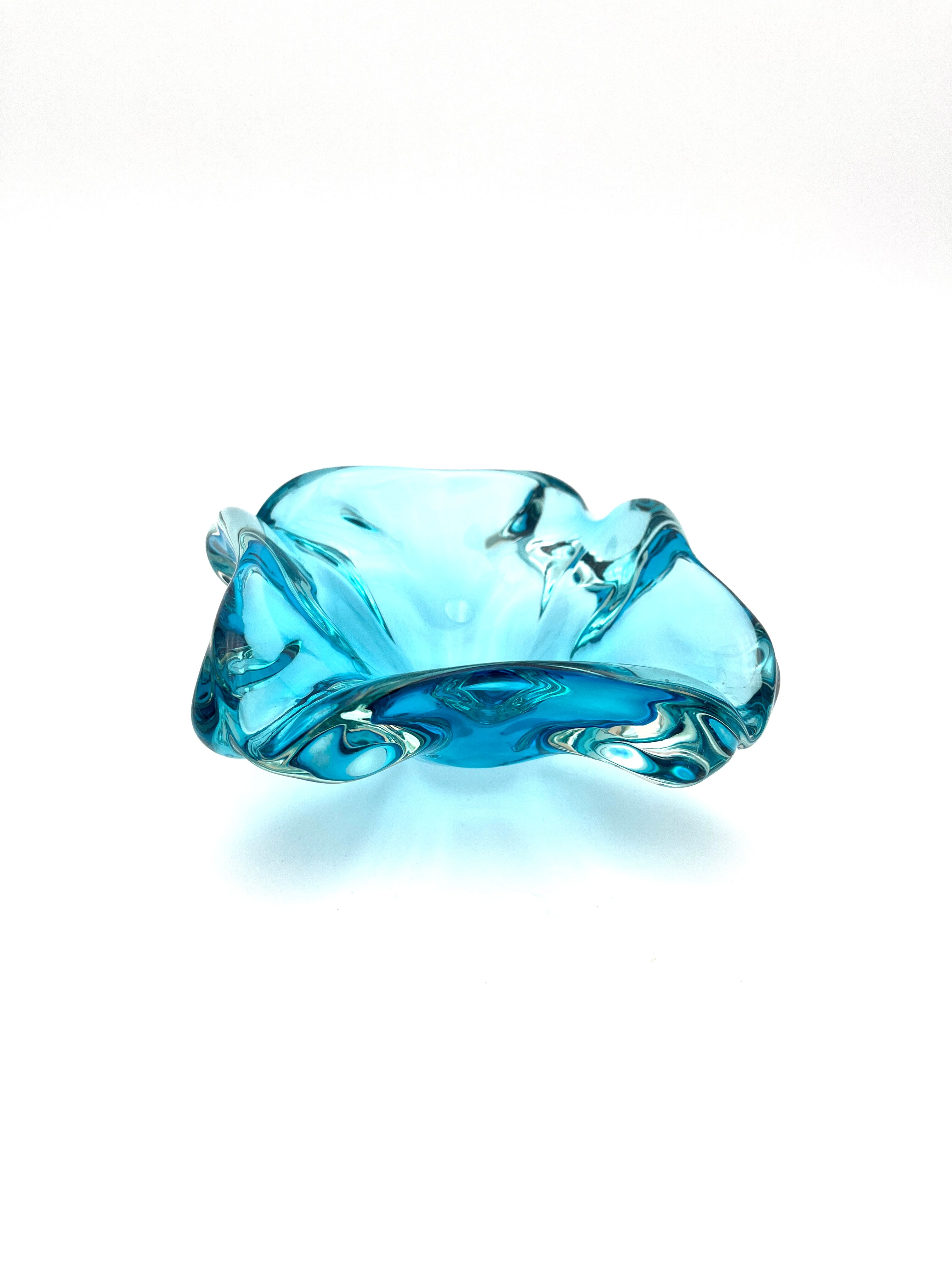 Tray - Murano - Flavio Poli for Seguso - Aquamarine blue - 60