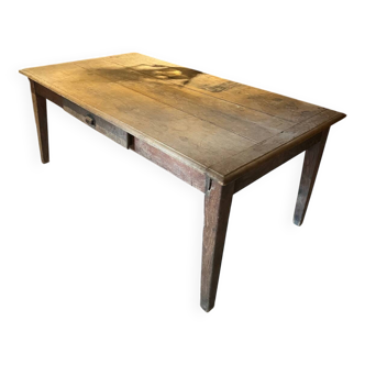 Large oak farmhouse table from the late 19th century