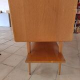Superb tall sideboard in light oak, French work from the early 1950s