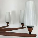 60s 70s teak chandelier Chandelier Uno & Osten Kristiansson for Luxus