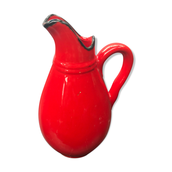 Ancien pichet céramique rouge années 70 vintage