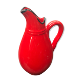 Old red ceramics pitcher vintage 70s