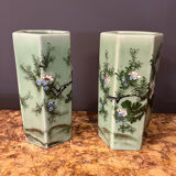 Pair of hexagonal vases