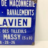 Old enamelled plate 1960 such 7 digits