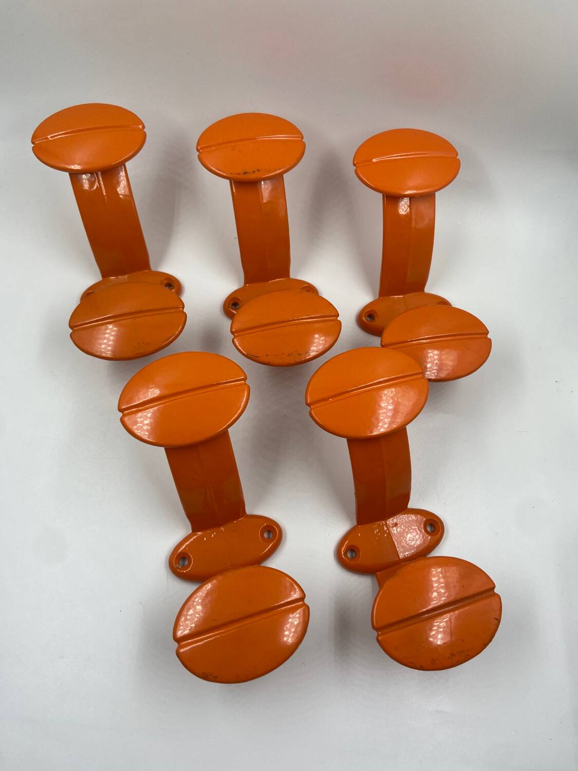 Orange aluminum coat hook